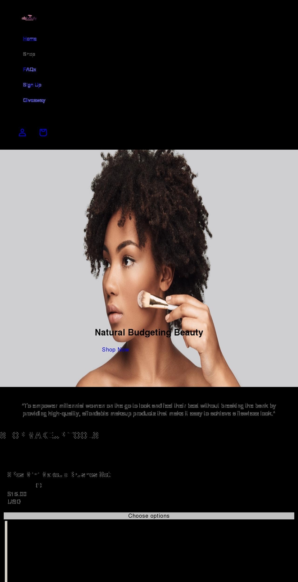 naturalbudgetingbeauty.com shopify website screenshot