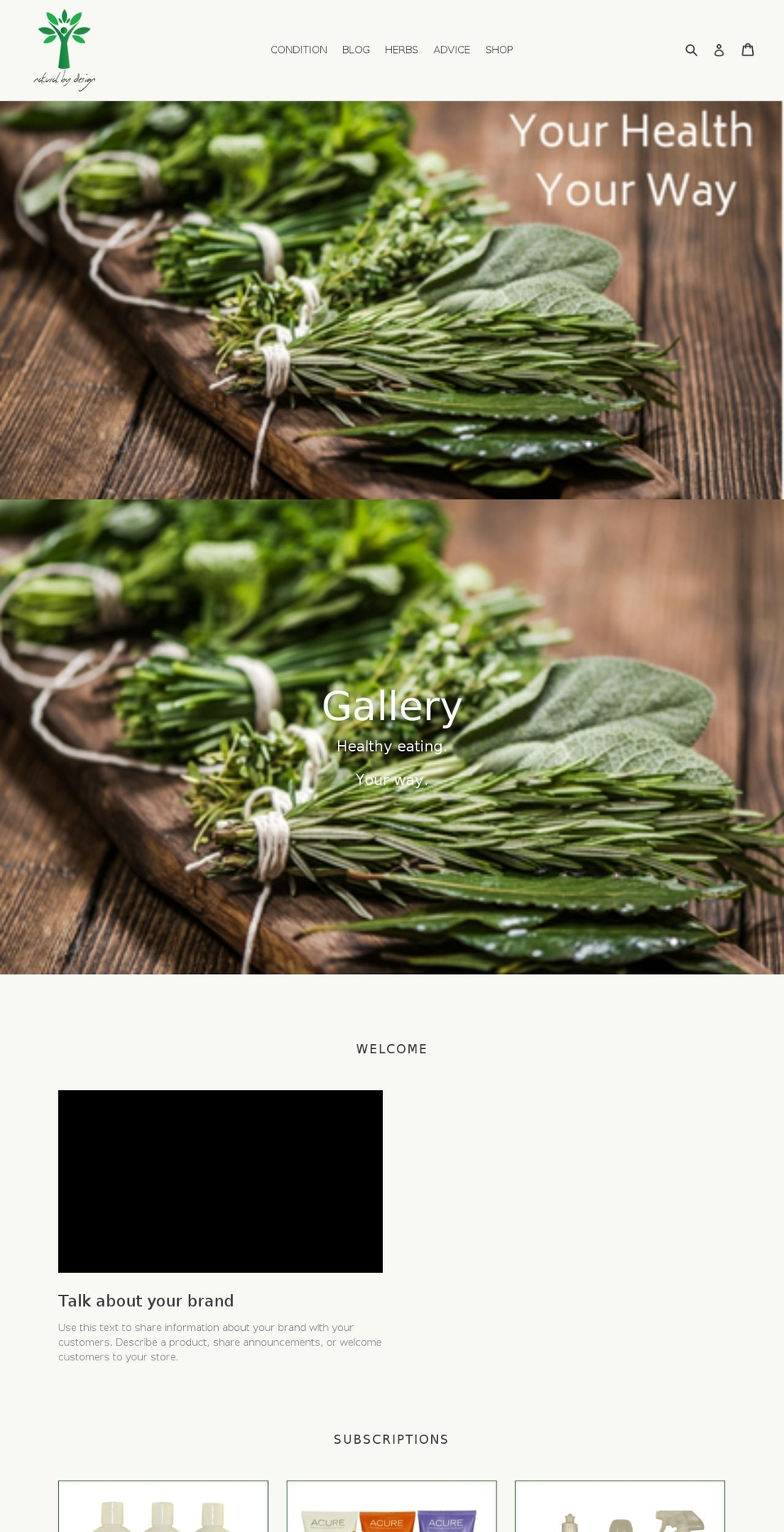 naturalbydesign.com.au shopify website screenshot