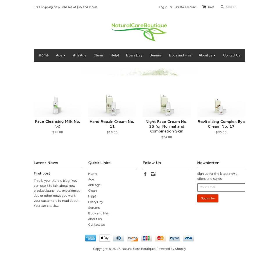 naturalcareboutique.com shopify website screenshot