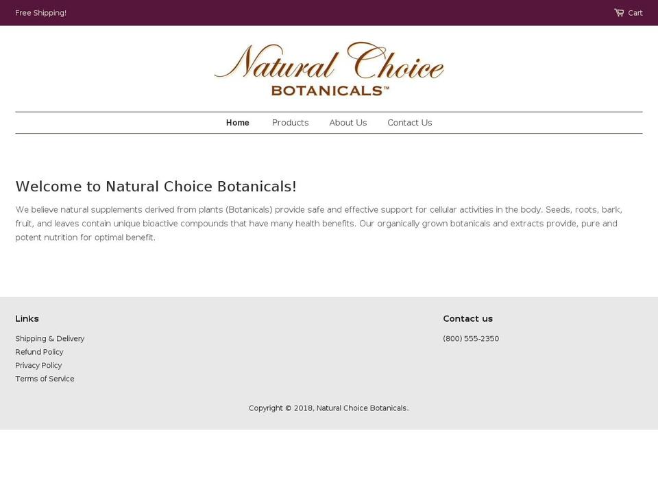 naturalchoicebotanicals.com shopify website screenshot