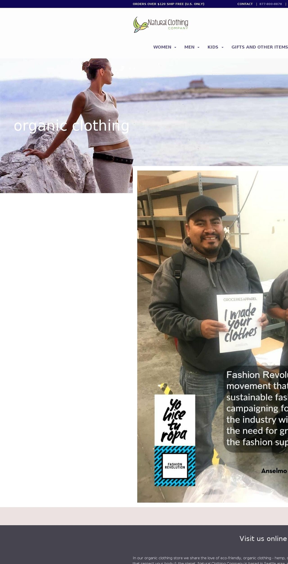 naturalclothingcompany.org shopify website screenshot