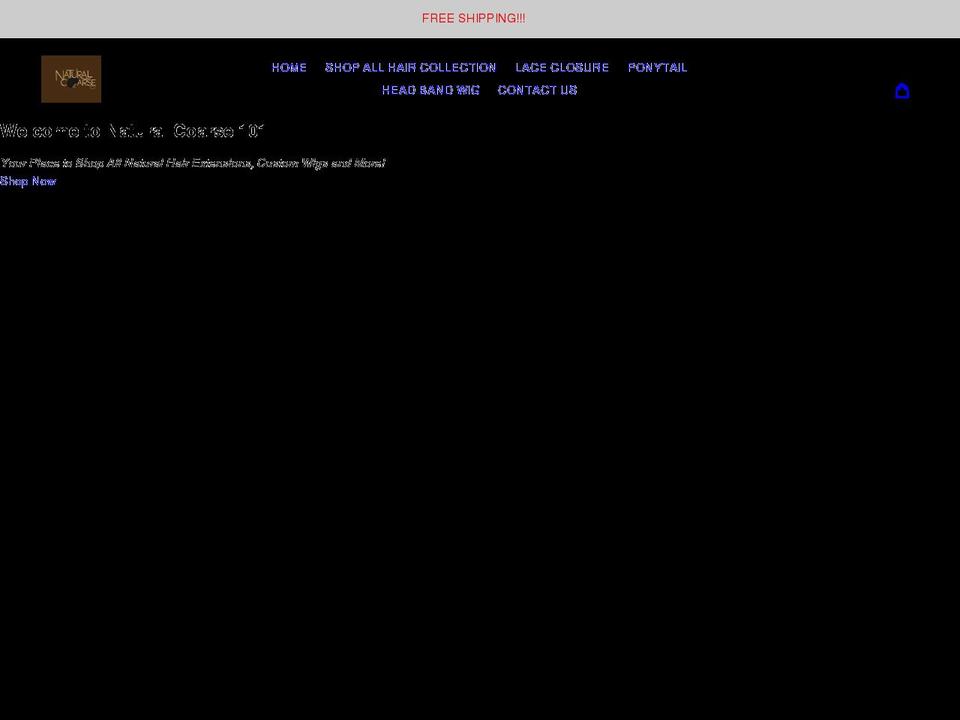 naturalcoarse101.com shopify website screenshot
