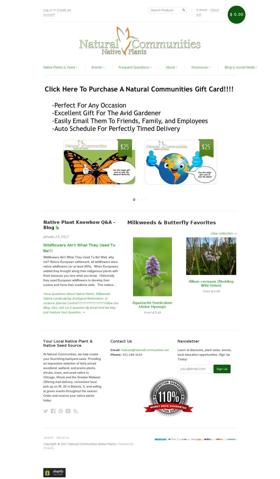 naturalcommunities.net shopify website screenshot