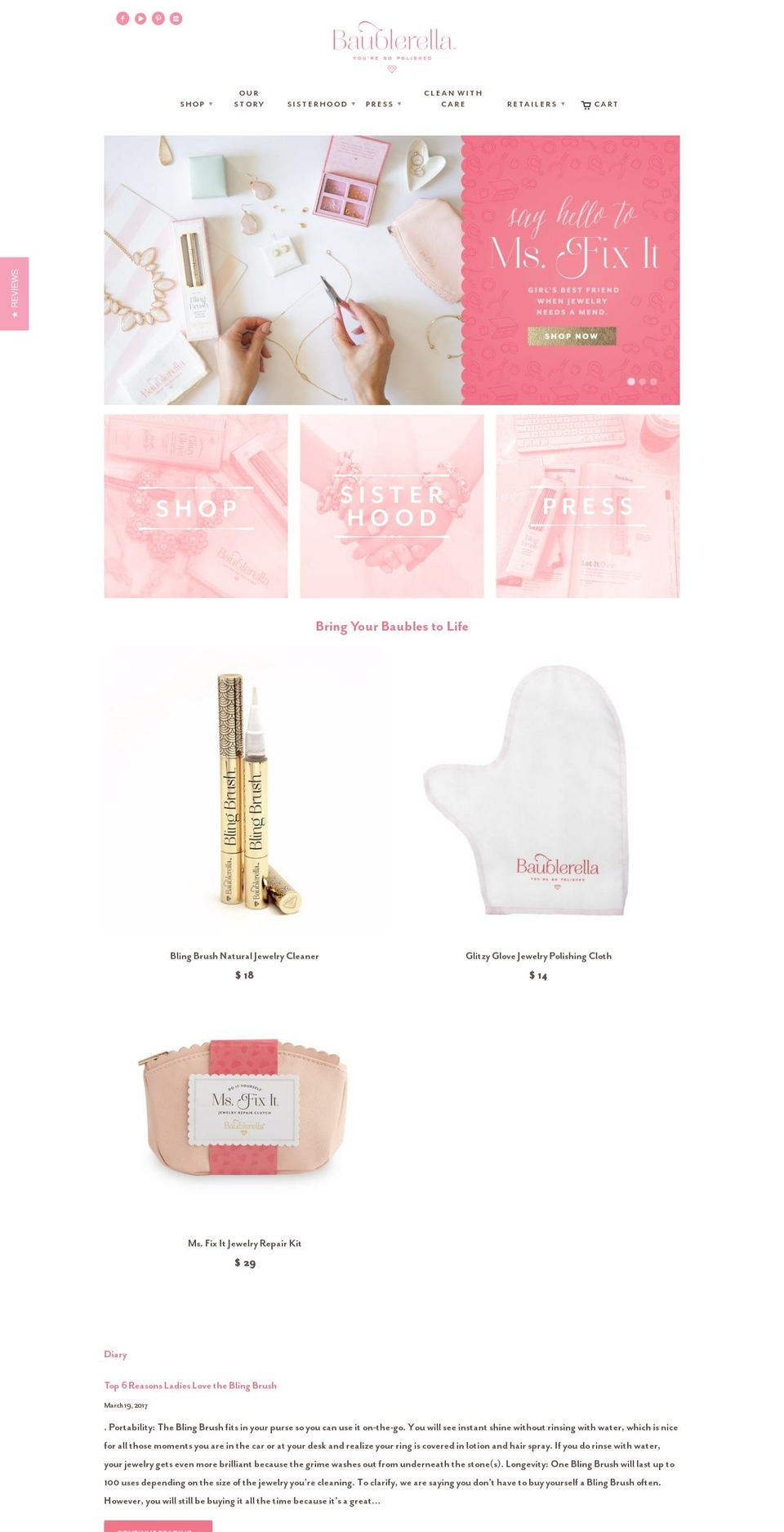 naturaldiamondcleaner.com shopify website screenshot