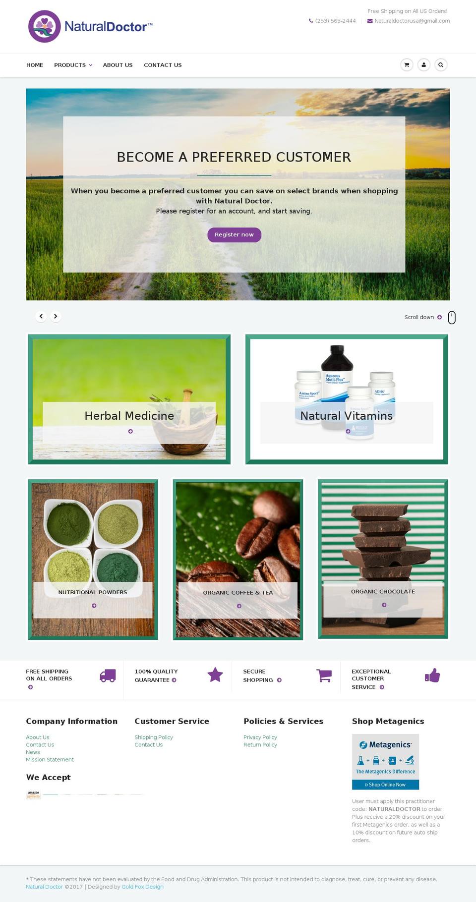 naturaldoctor.com shopify website screenshot