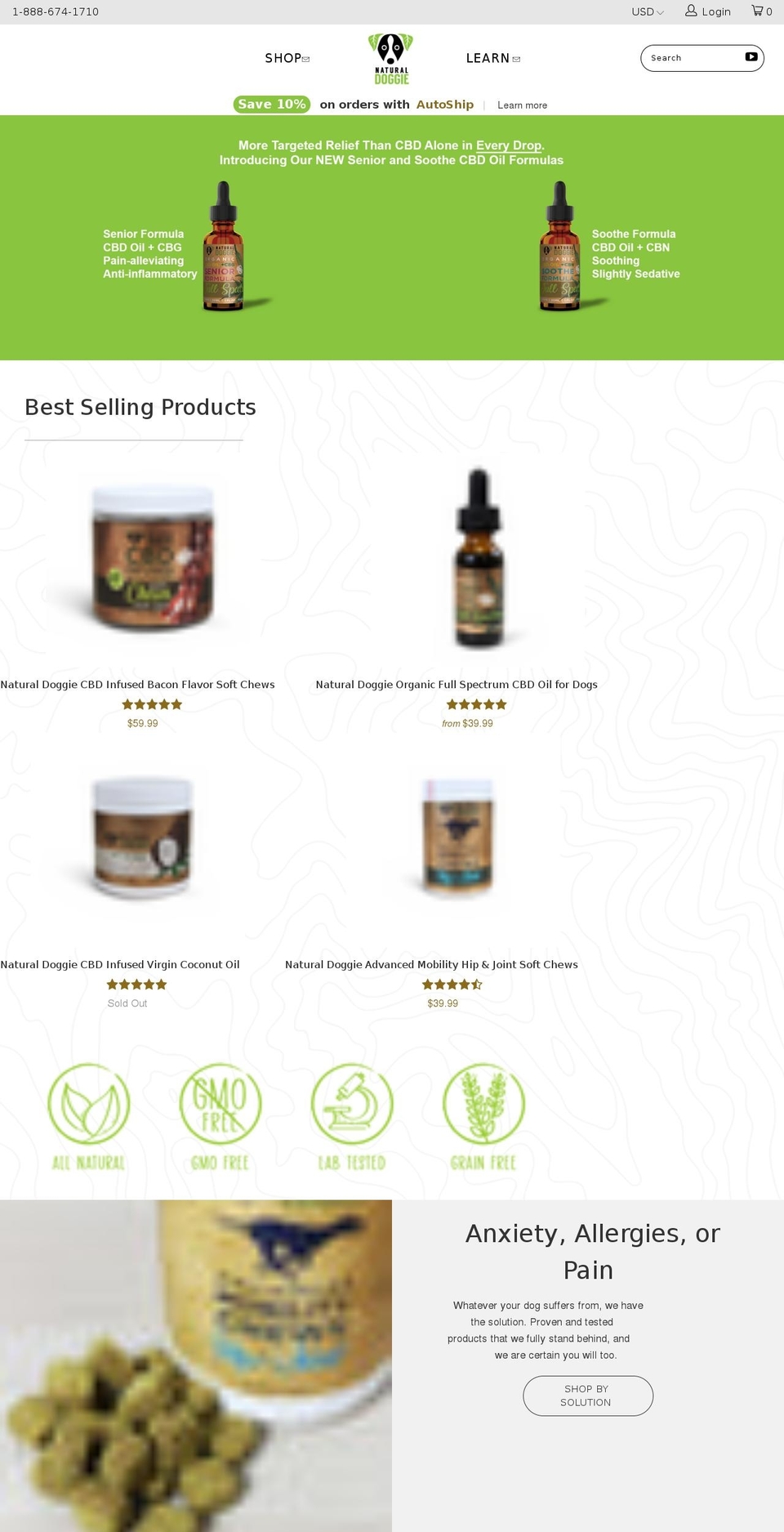 naturaldoggie.com shopify website screenshot