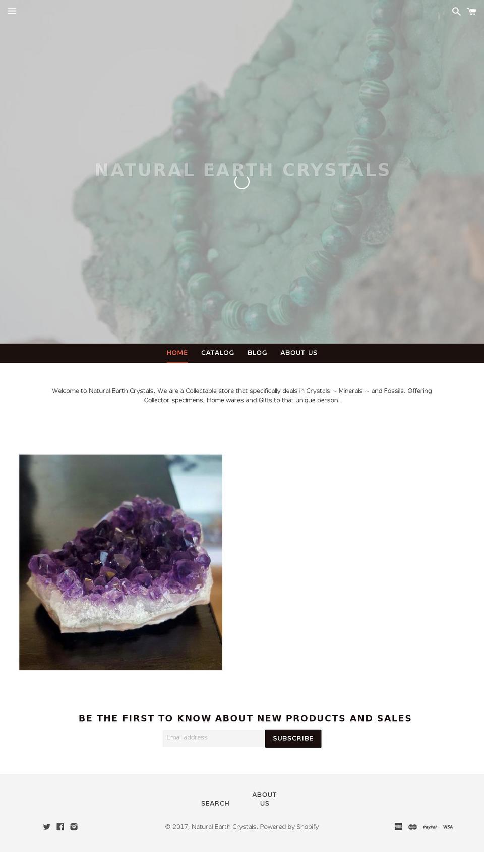 naturalearthcrystals.com shopify website screenshot