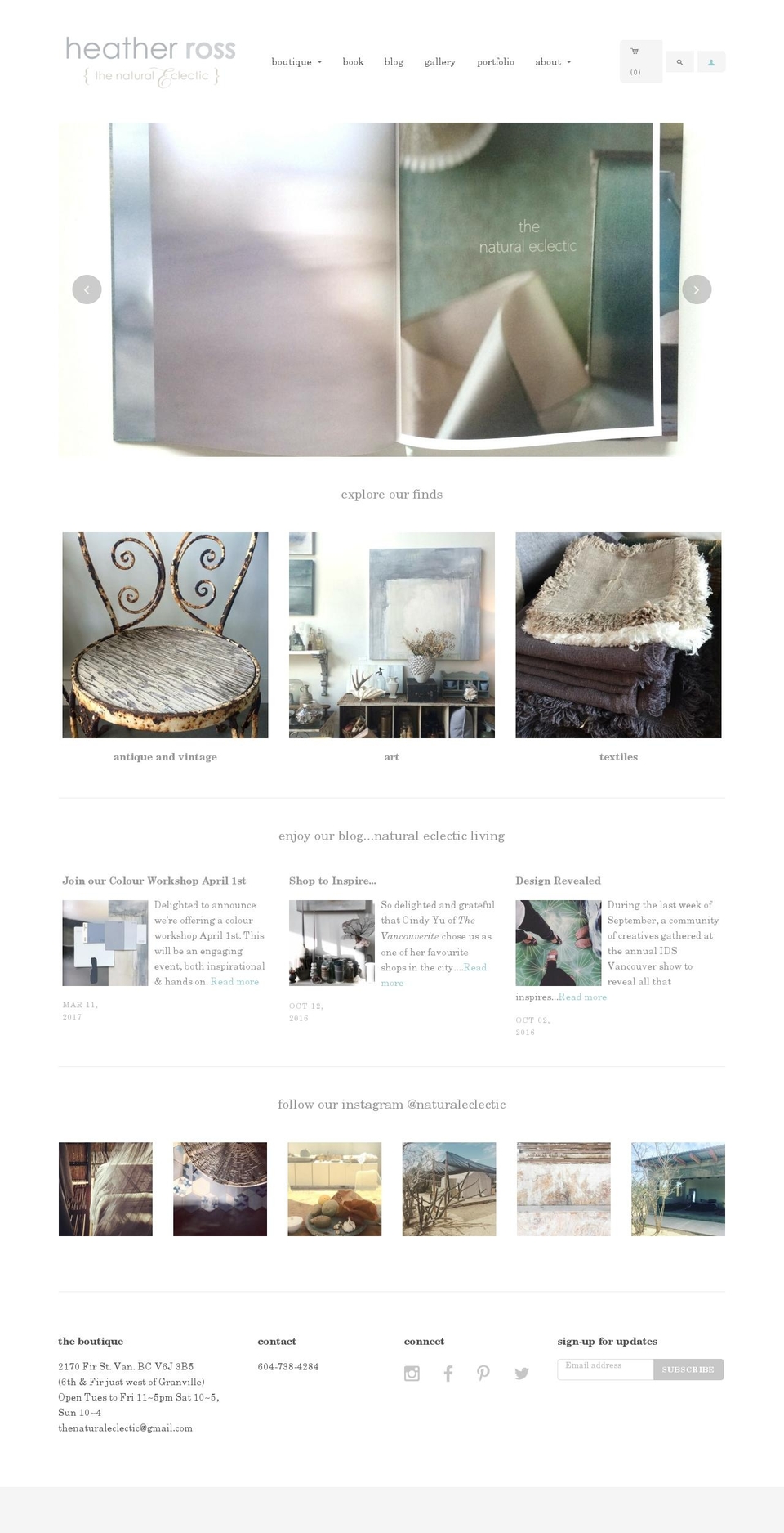 Cypress Shopify theme site example naturaleclectic.com