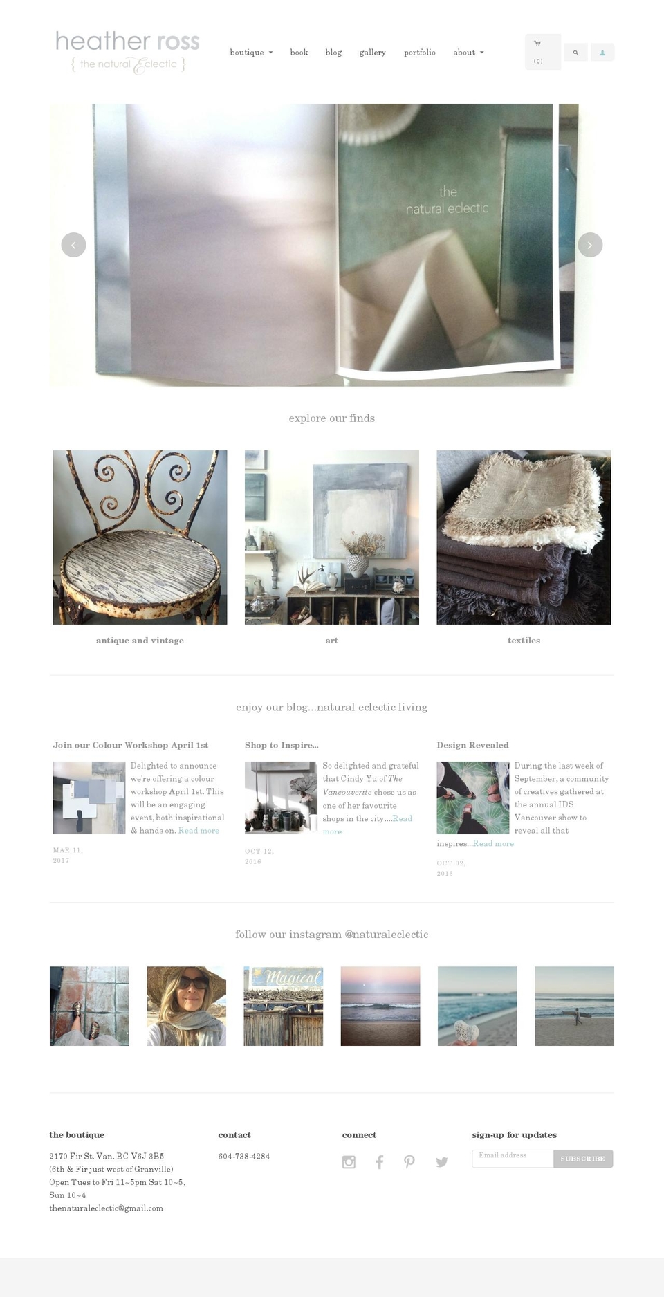naturaleclecticliving.ca shopify website screenshot