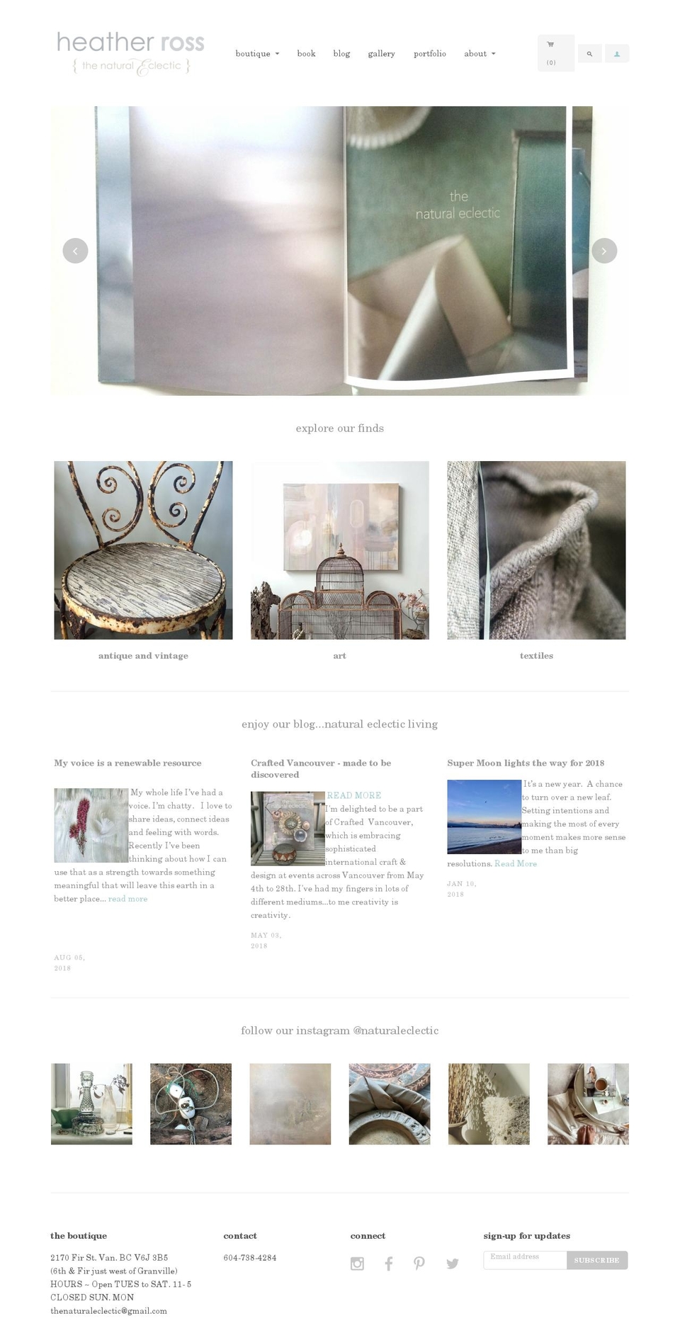 naturaleclecticliving.com — Shopify storefront screenshot