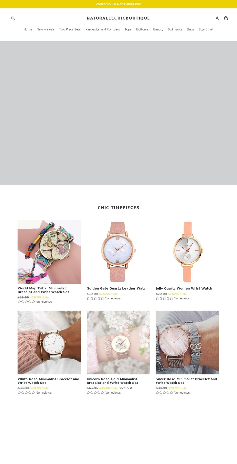 naturaleechicboutique.com — Shopify storefront screenshot
