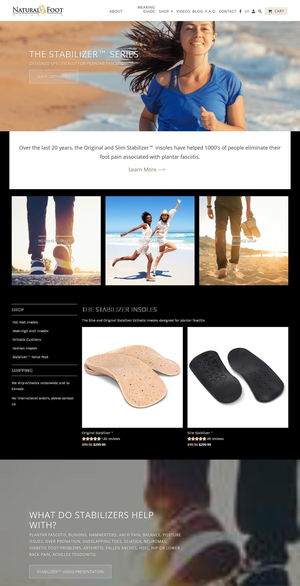 naturalfootorthotics.com — Shopify storefront screenshot