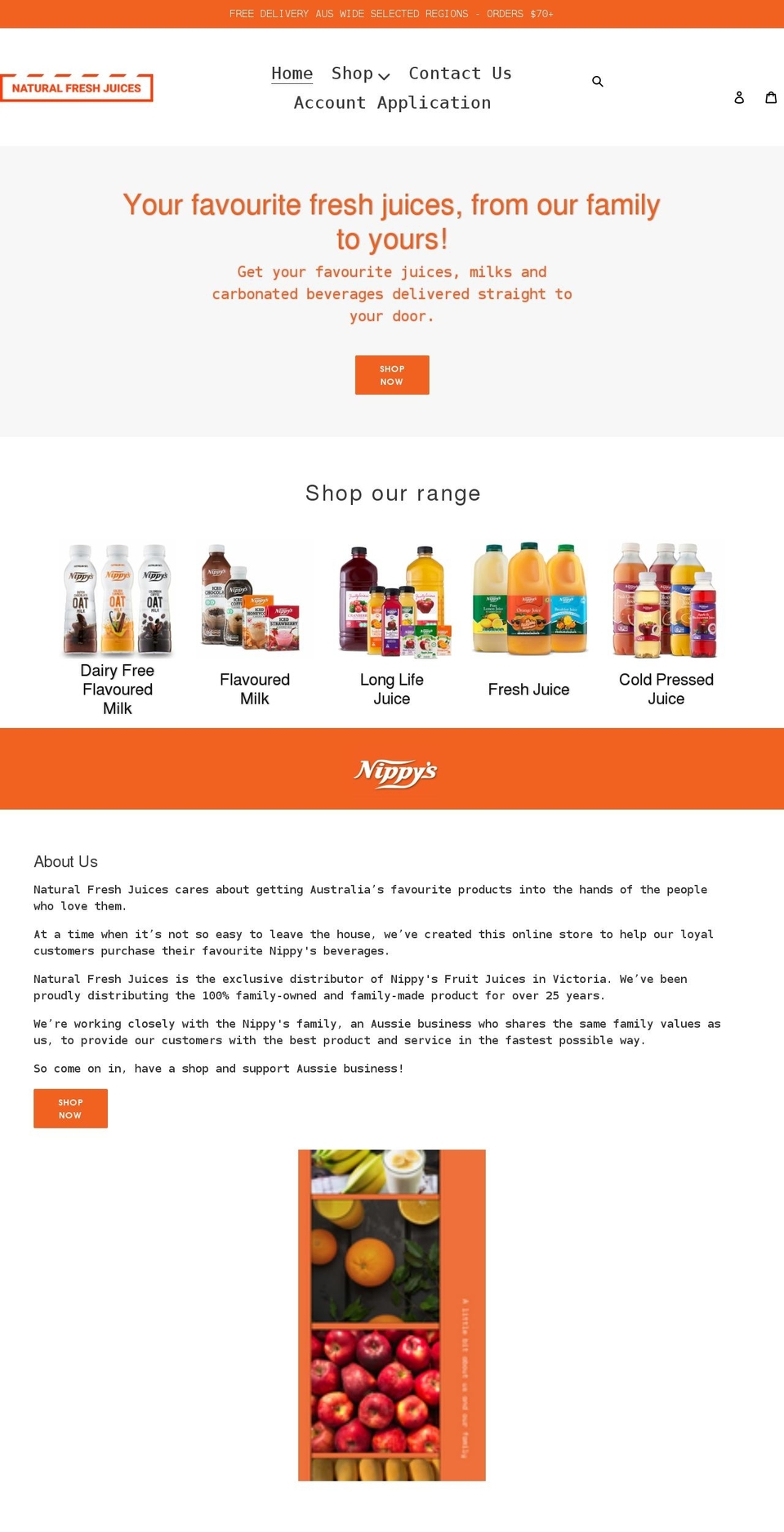 naturalfreshjuices.com.au shopify website screenshot