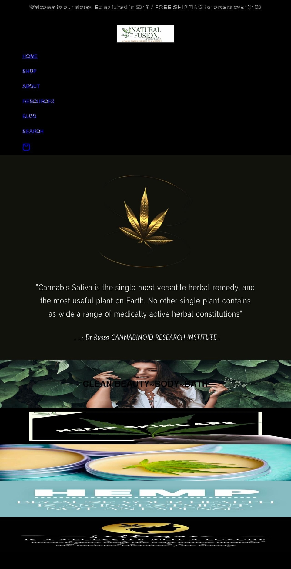 naturalfusionau.com shopify website screenshot