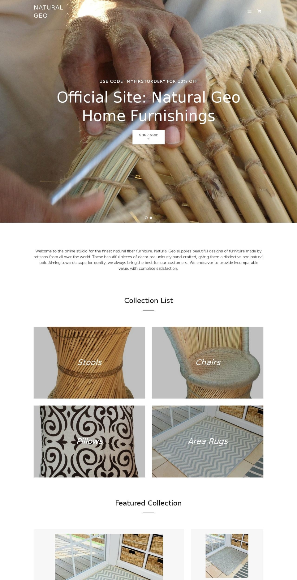 naturalgeo.com shopify website screenshot