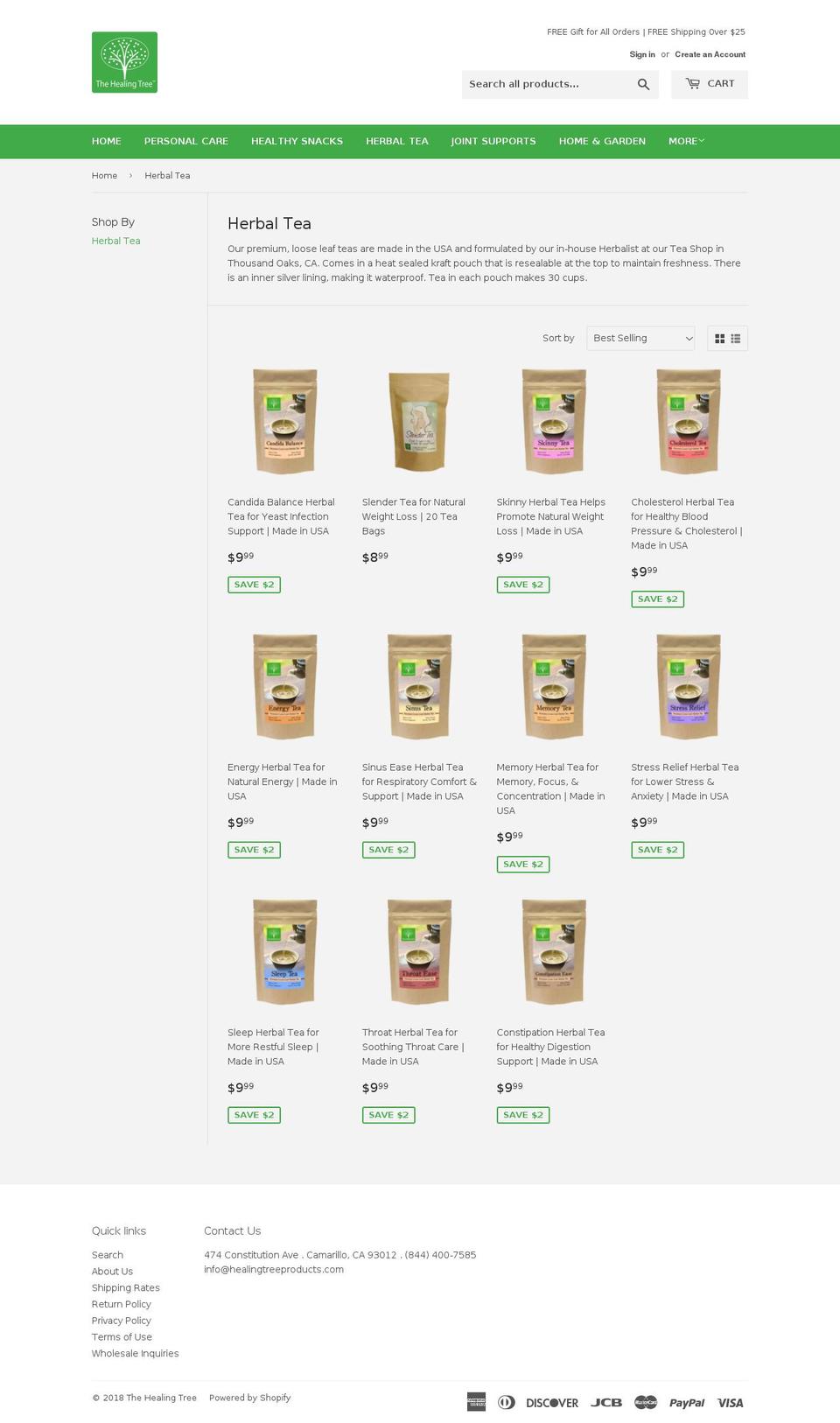 naturalherbtea.com — Shopify storefront screenshot