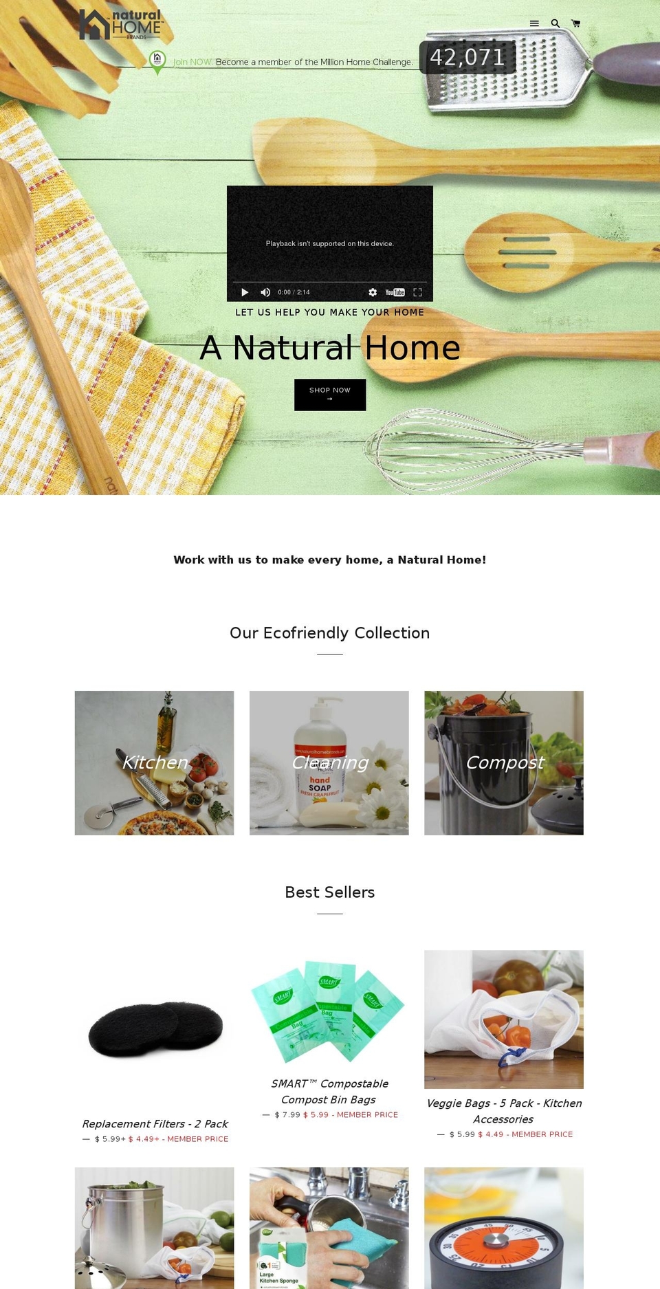 naturalhomeproduct.com shopify website screenshot