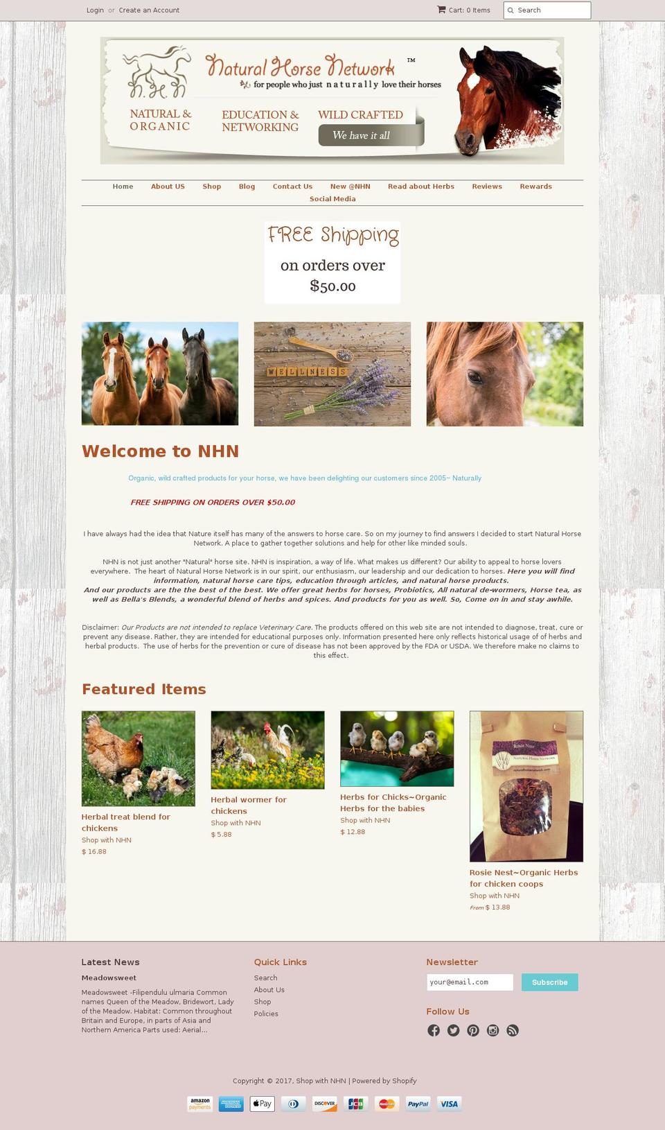 naturalhorsenetwork.com shopify website screenshot
