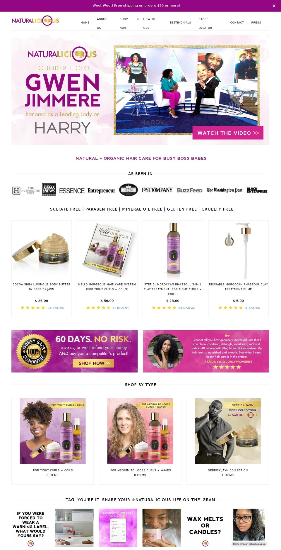 naturaliciousbeauty.com shopify website screenshot