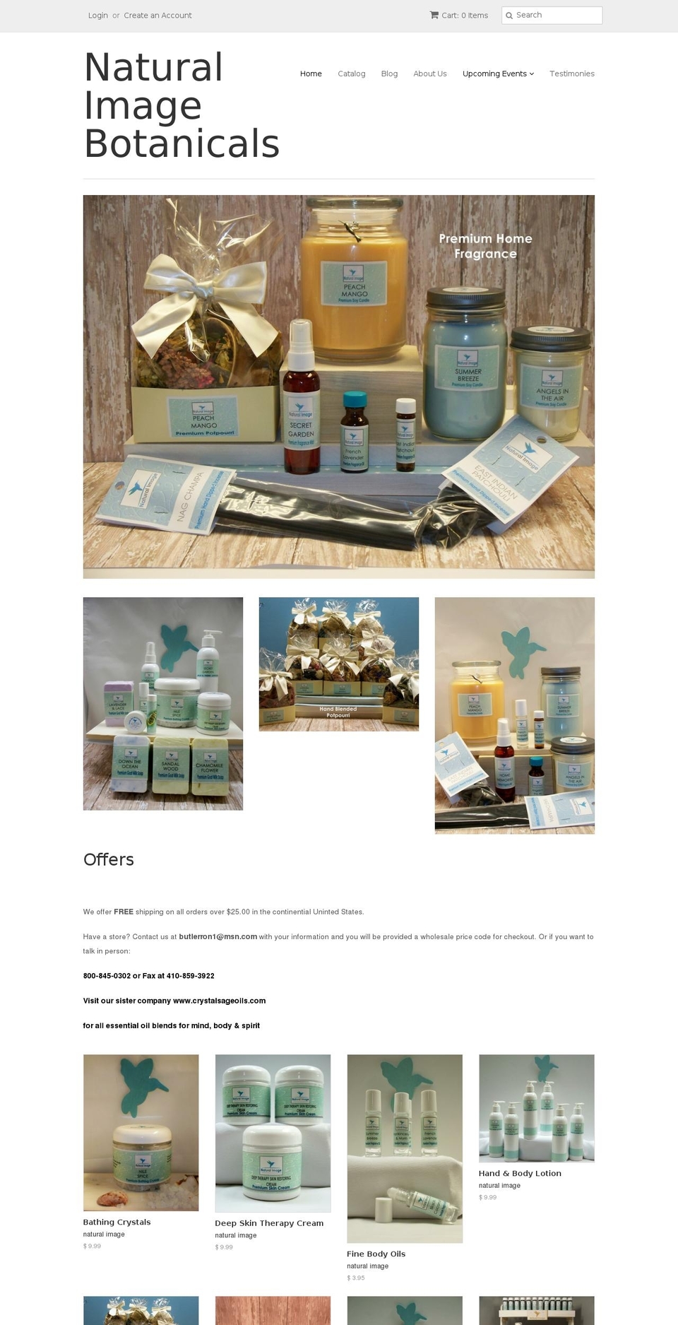naturalimageoils.com shopify website screenshot
