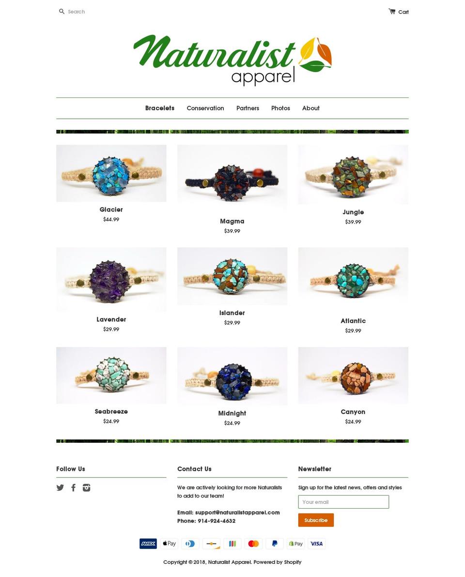 naturalistapparel.com shopify website screenshot