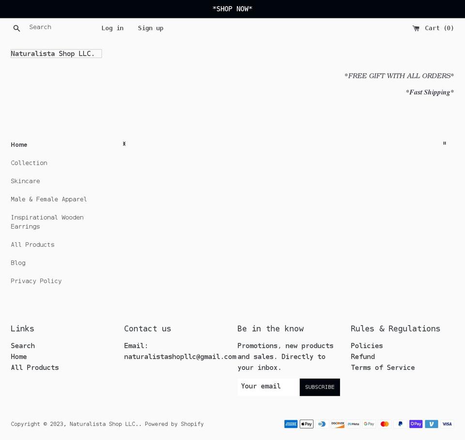 naturalistashopllc.com shopify website screenshot