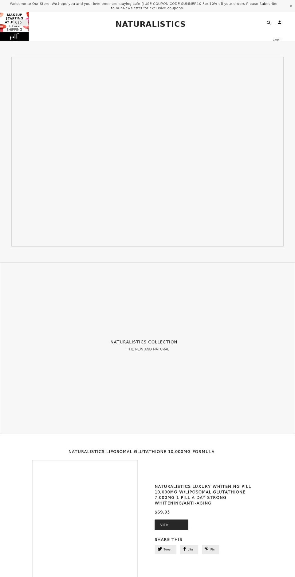 naturalisticscollection.com shopify website screenshot