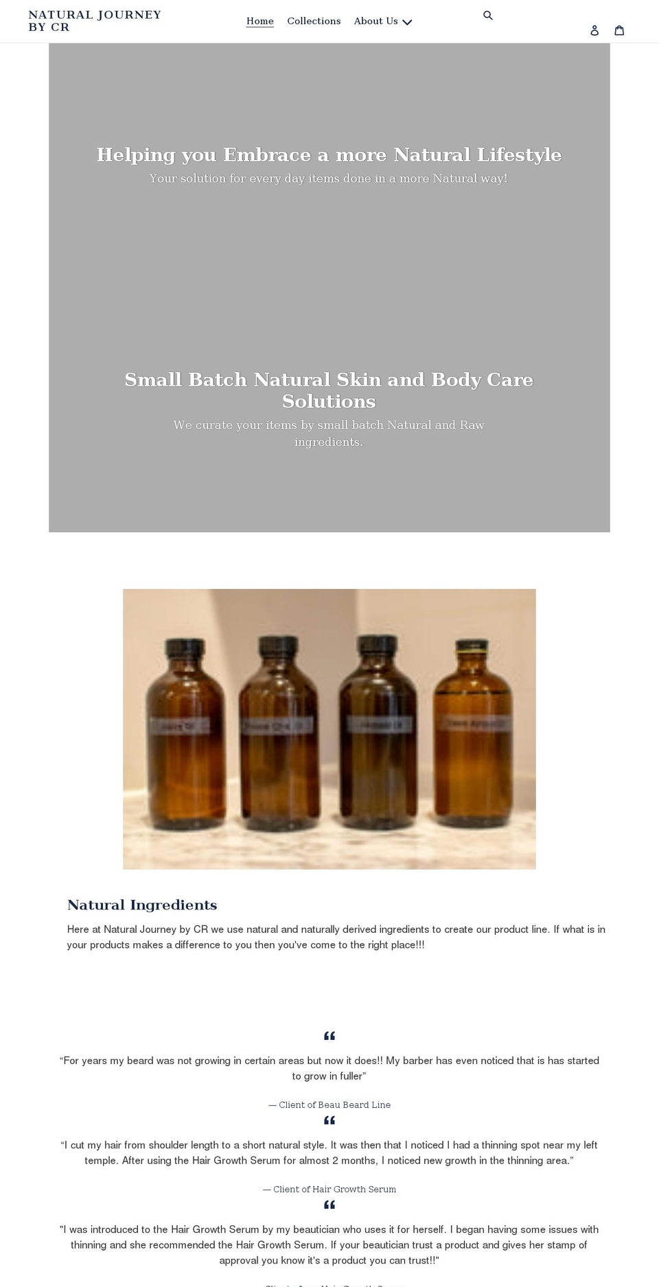naturaljourneybycr.com shopify website screenshot
