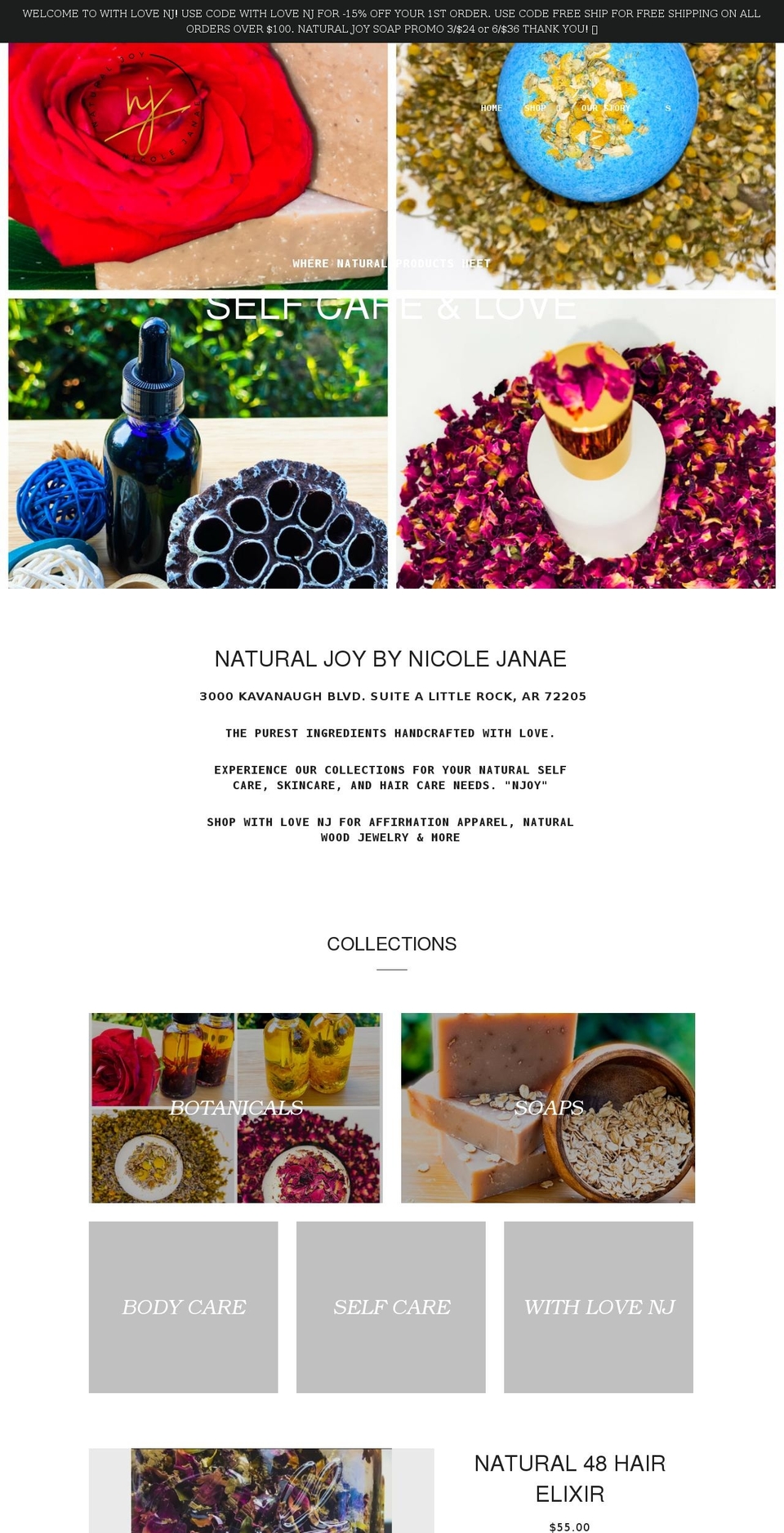 naturaljoybynicolejanae.com shopify website screenshot