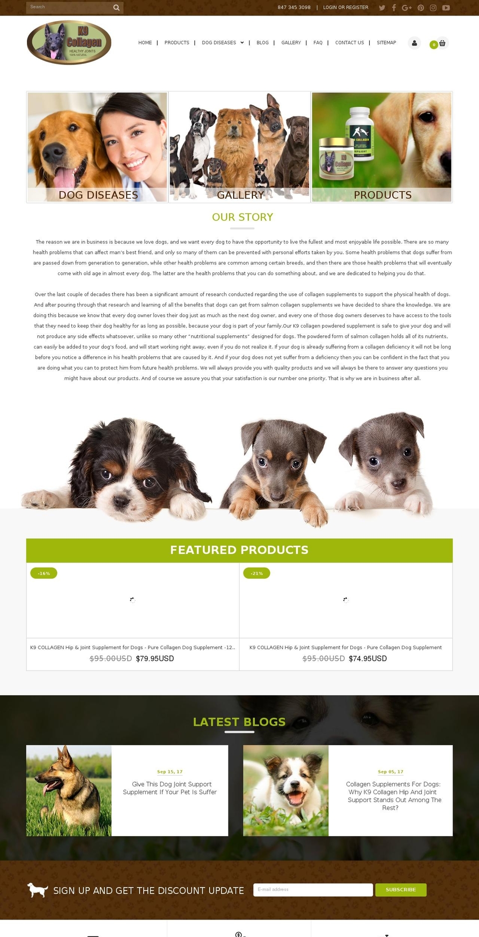 naturalk9collagen.com — Shopify storefront screenshot