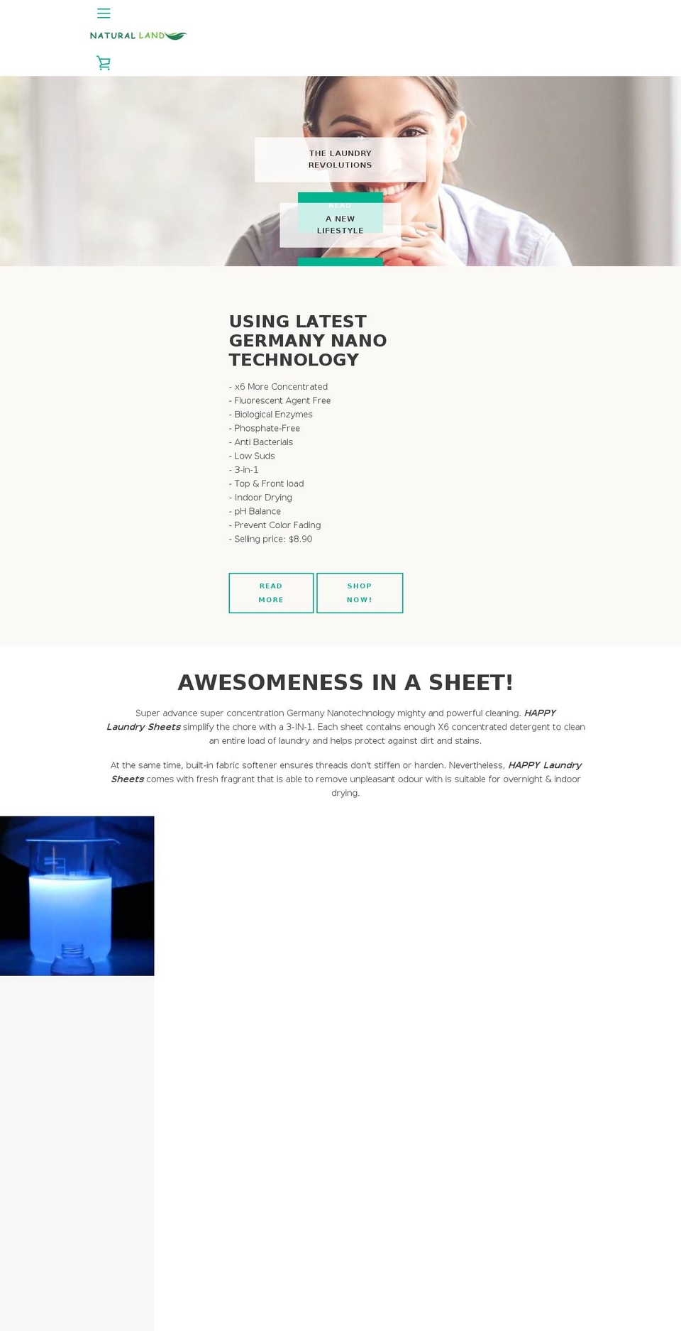naturallandsg.com — Shopify storefront screenshot