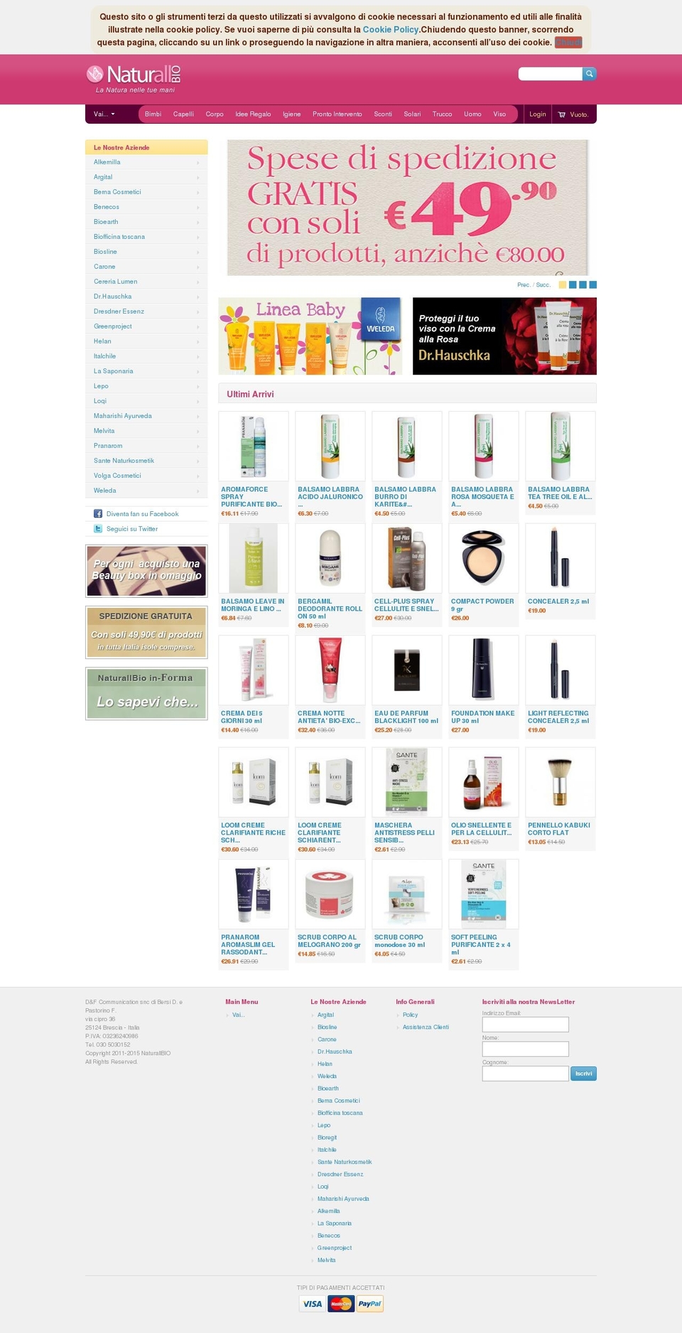 naturallbio.it shopify website screenshot
