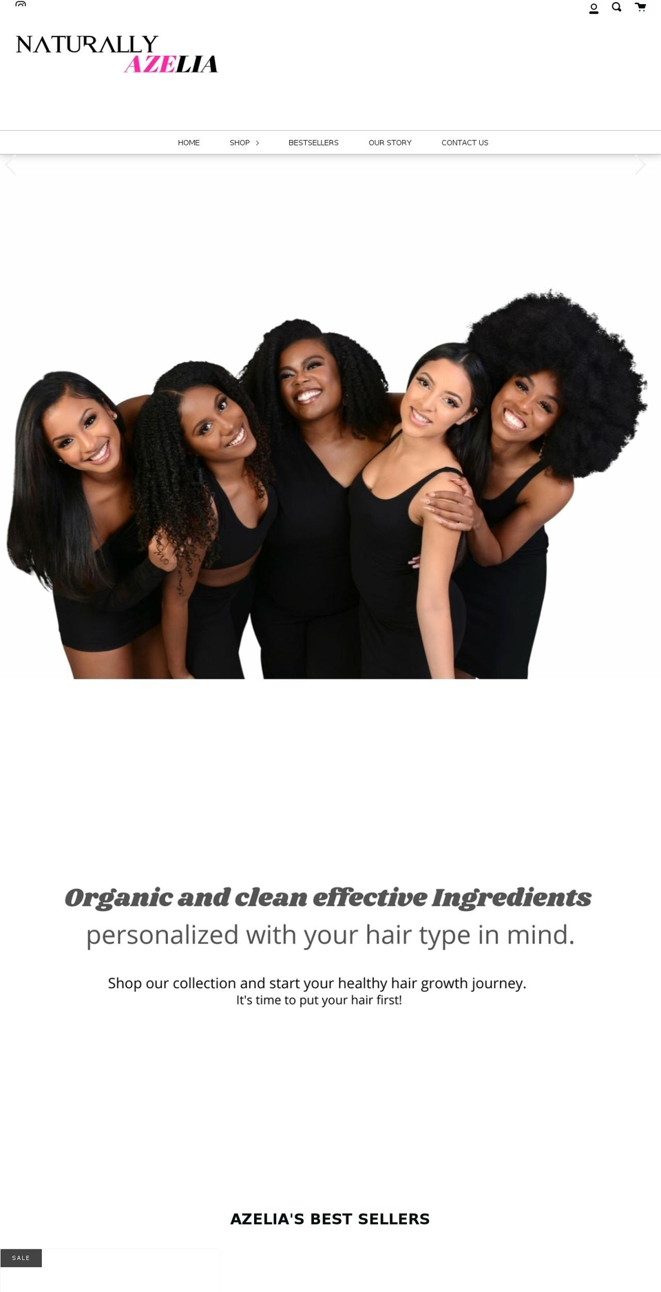 naturallyazelia.com shopify website screenshot