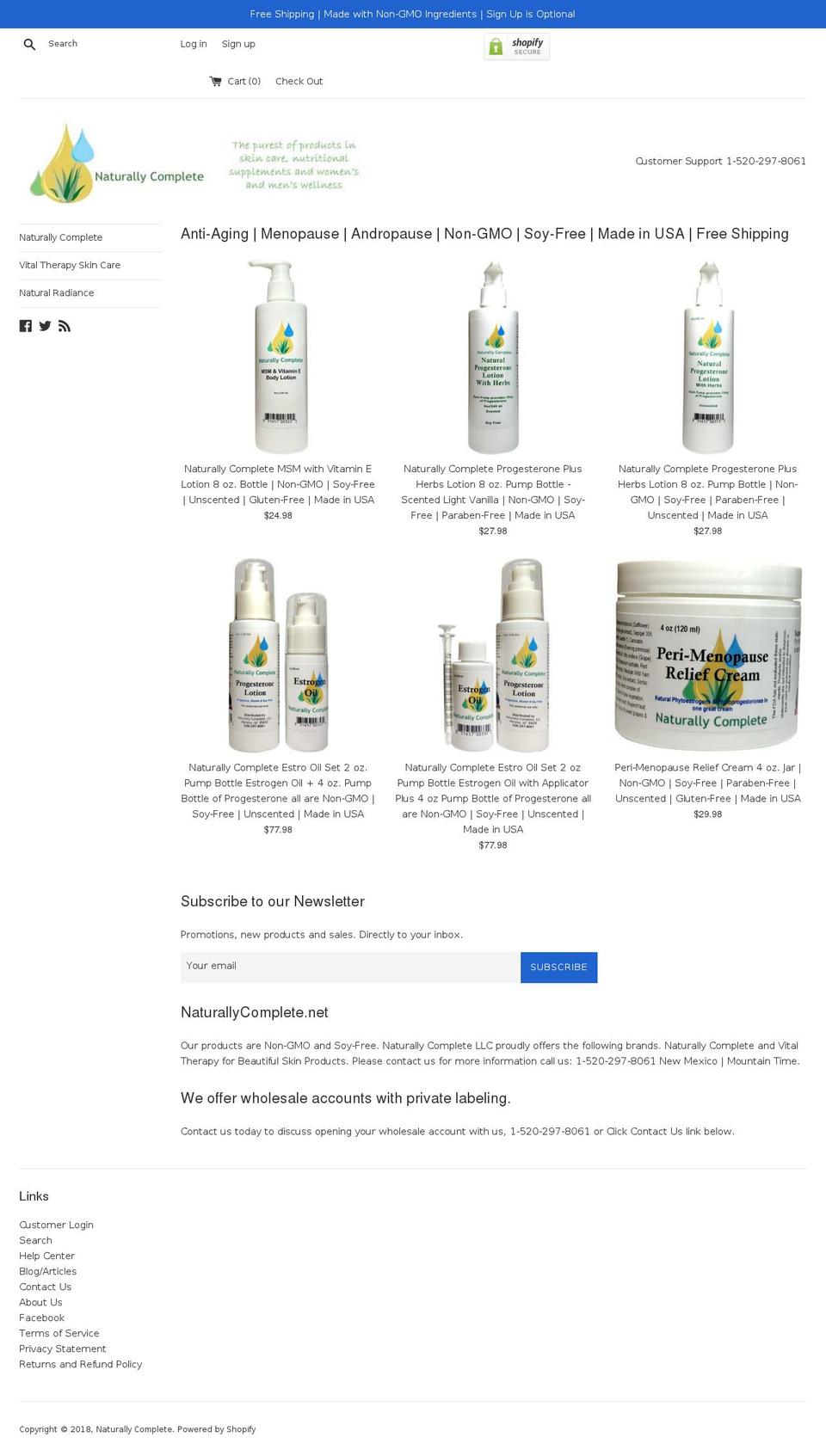 naturallycomplete.com — Shopify storefront screenshot