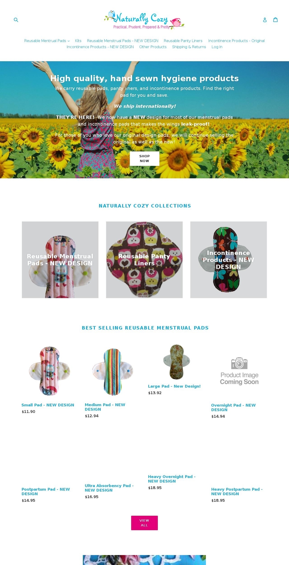 naturallycozy.com shopify website screenshot
