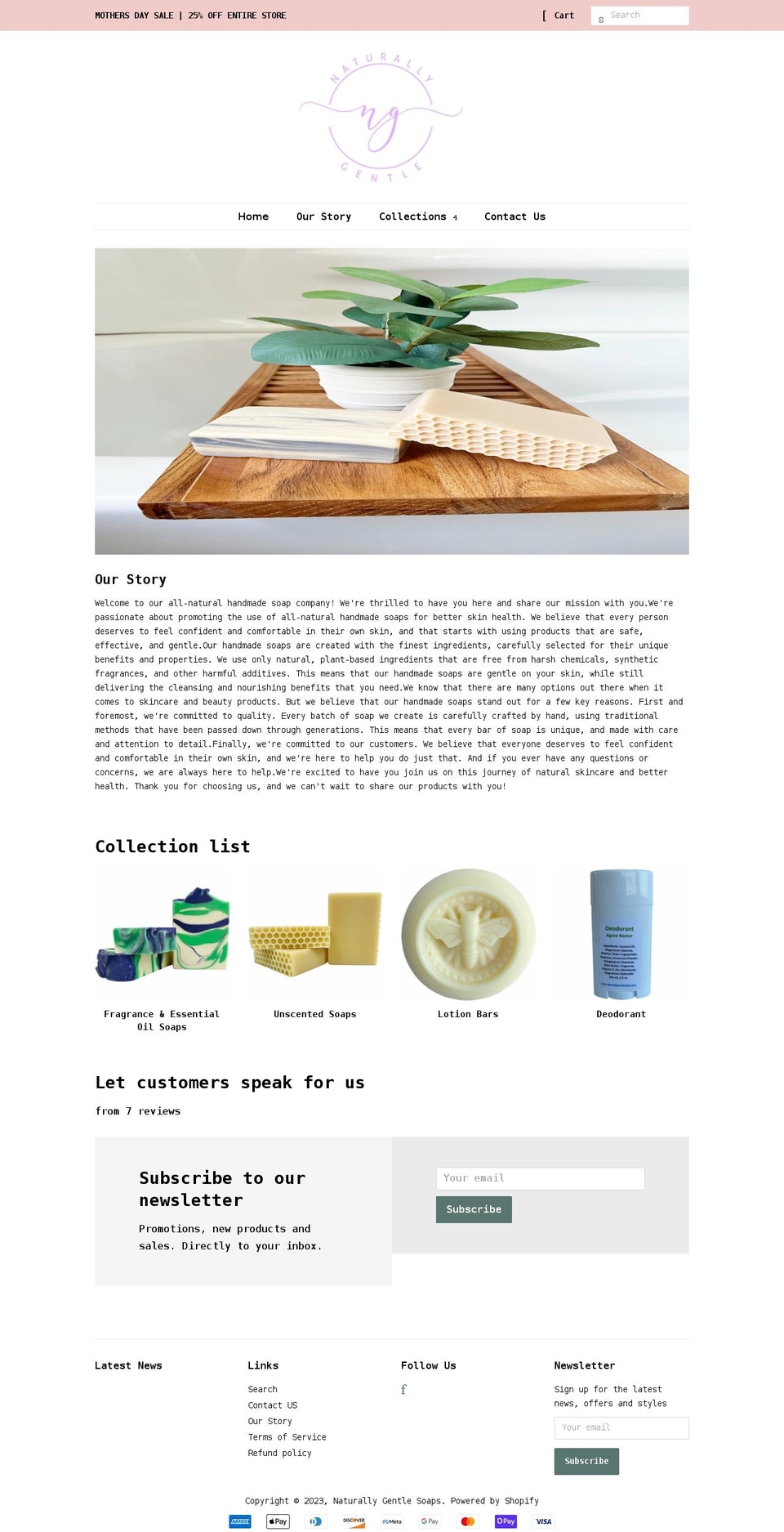 naturallygentlesoaps.com shopify website screenshot