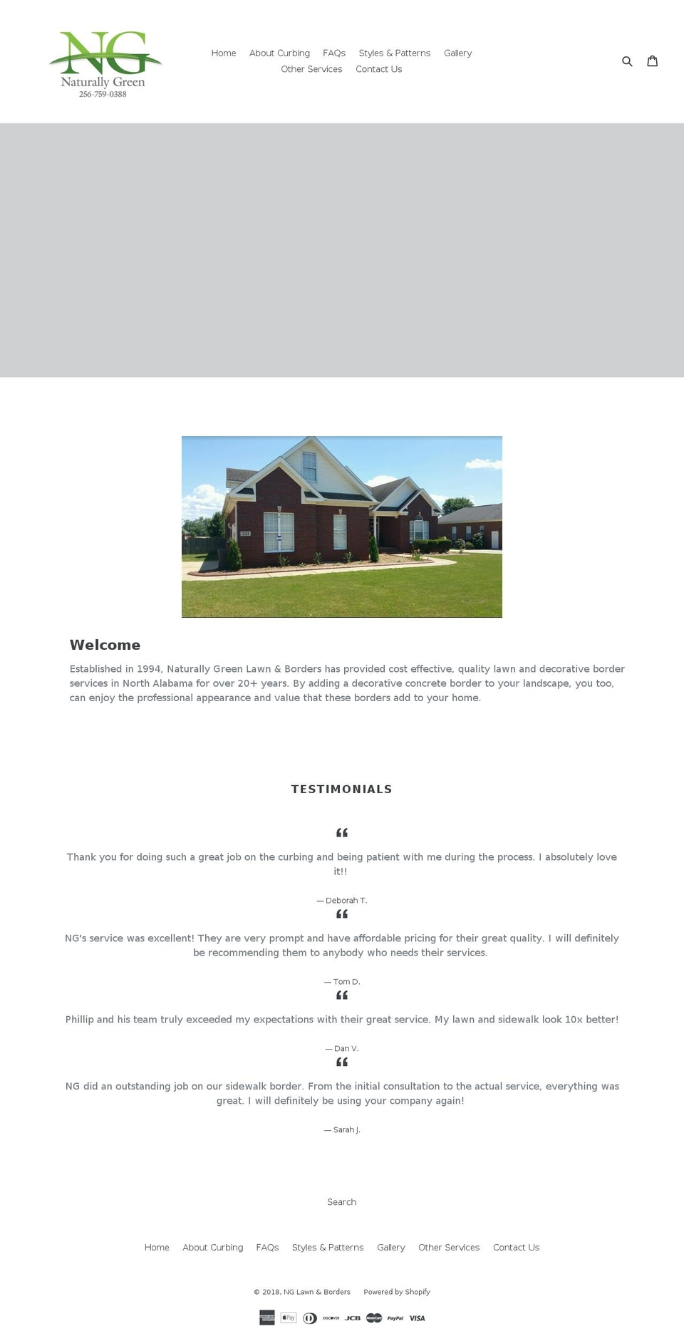 naturallygreenlawn.com shopify website screenshot