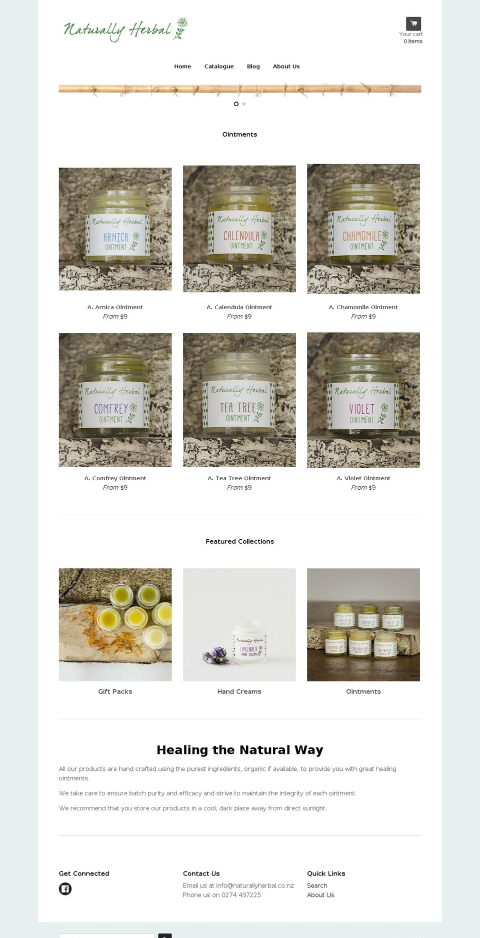 naturallyherbal.co.nz shopify website screenshot