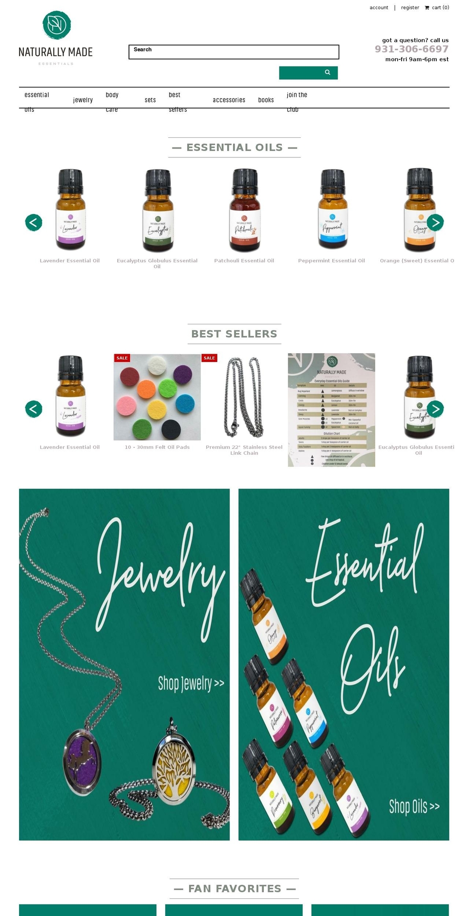 naturallymadeessentials.com — Shopify storefront screenshot