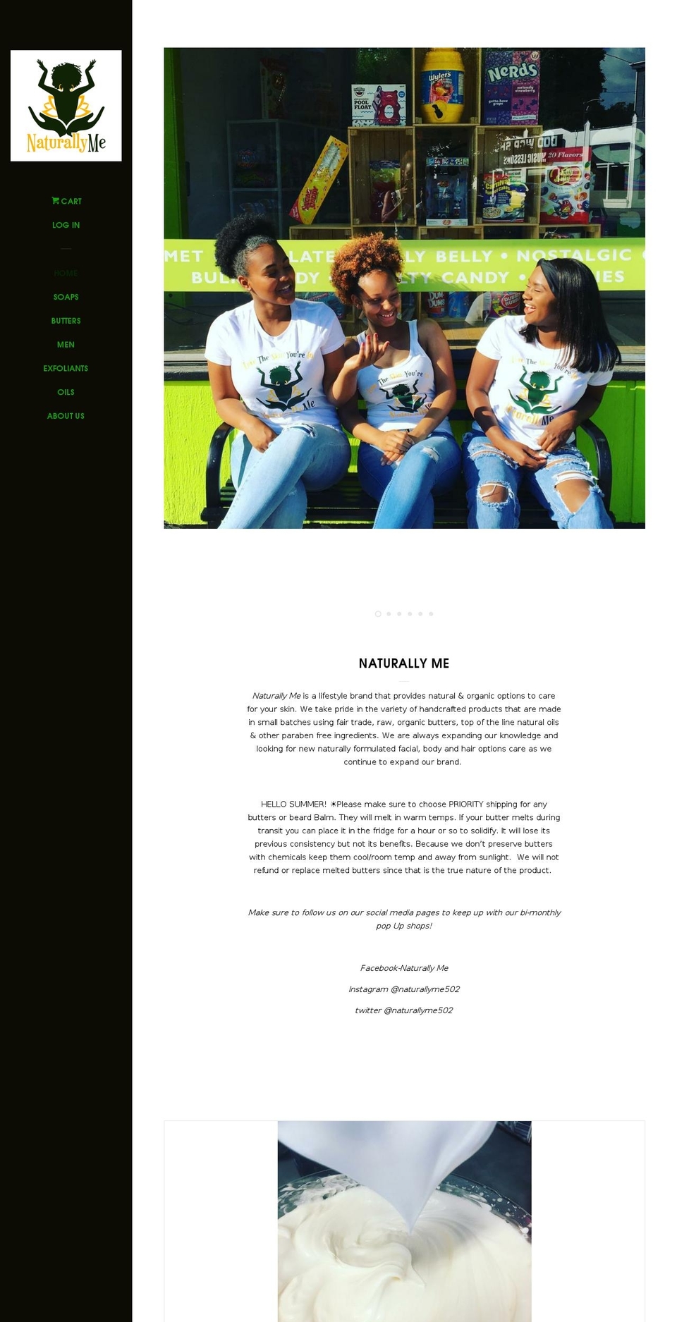 naturallyme502.com shopify website screenshot