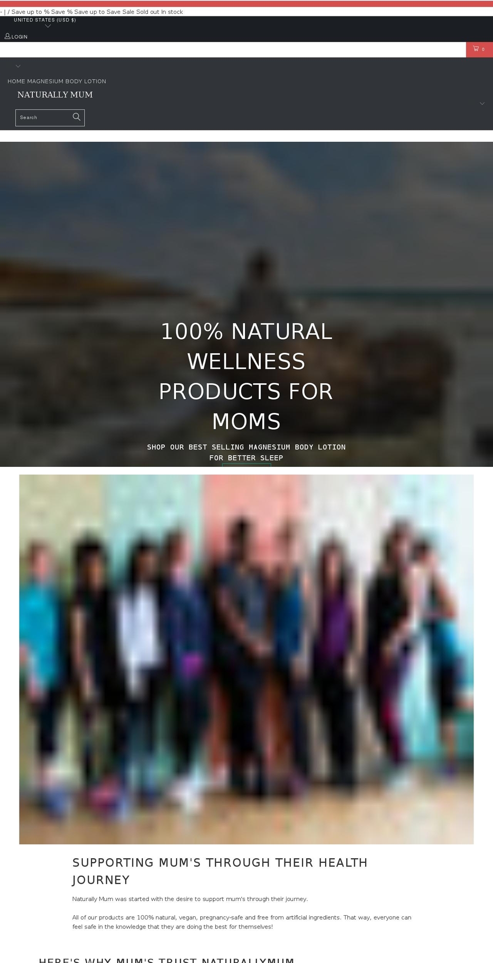 naturallymum.com shopify website screenshot