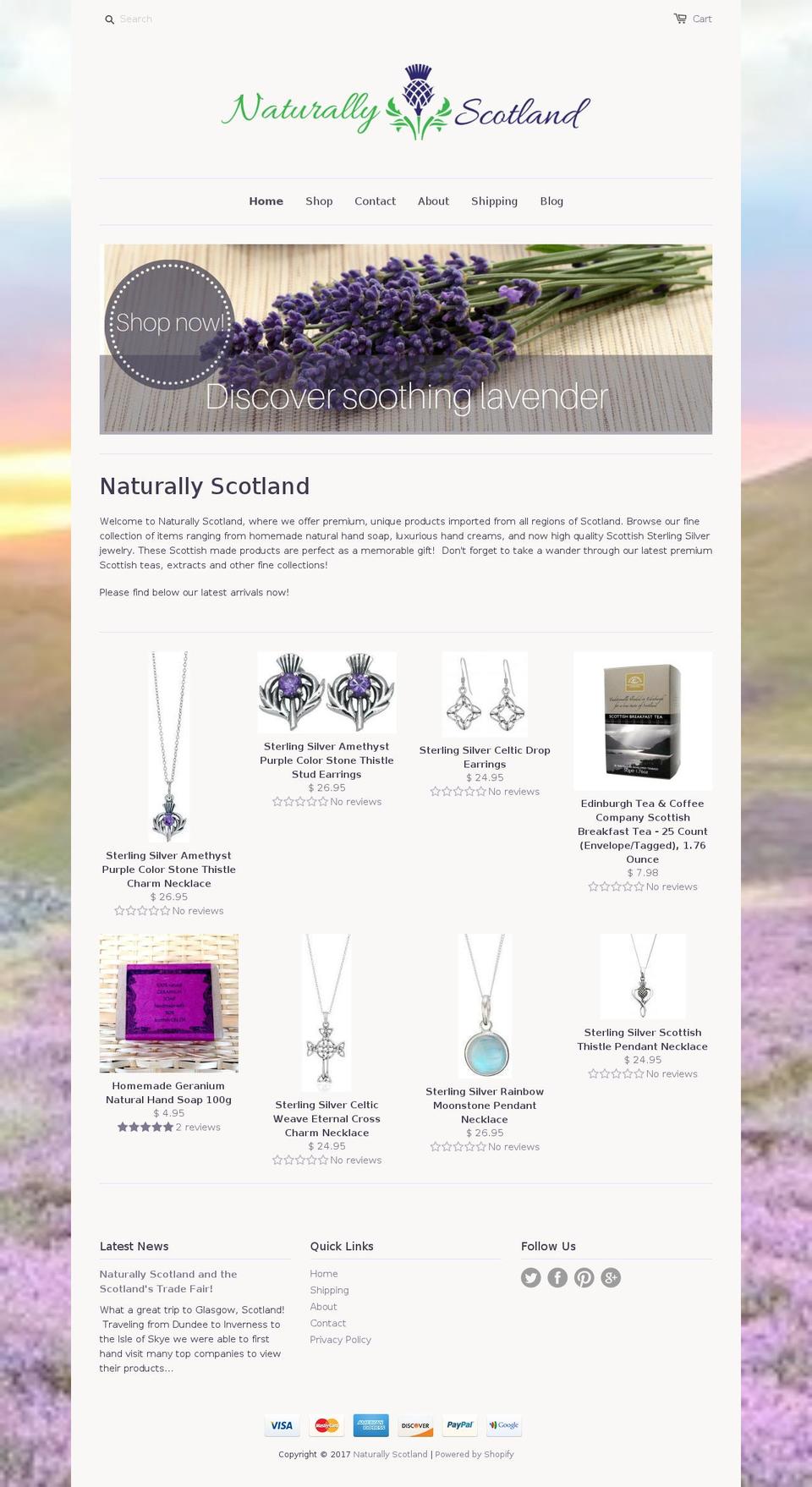 naturallyscotland.com shopify website screenshot