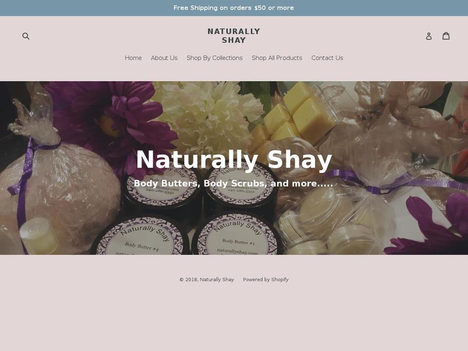 naturallyshay.com shopify website screenshot