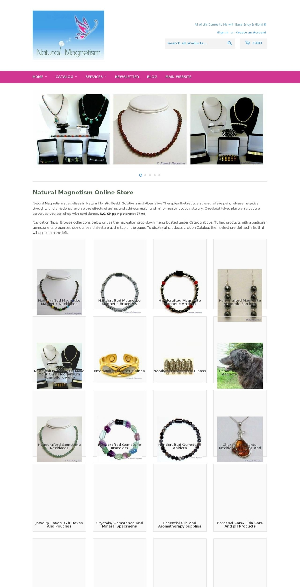 naturalmagnetism.net shopify website screenshot