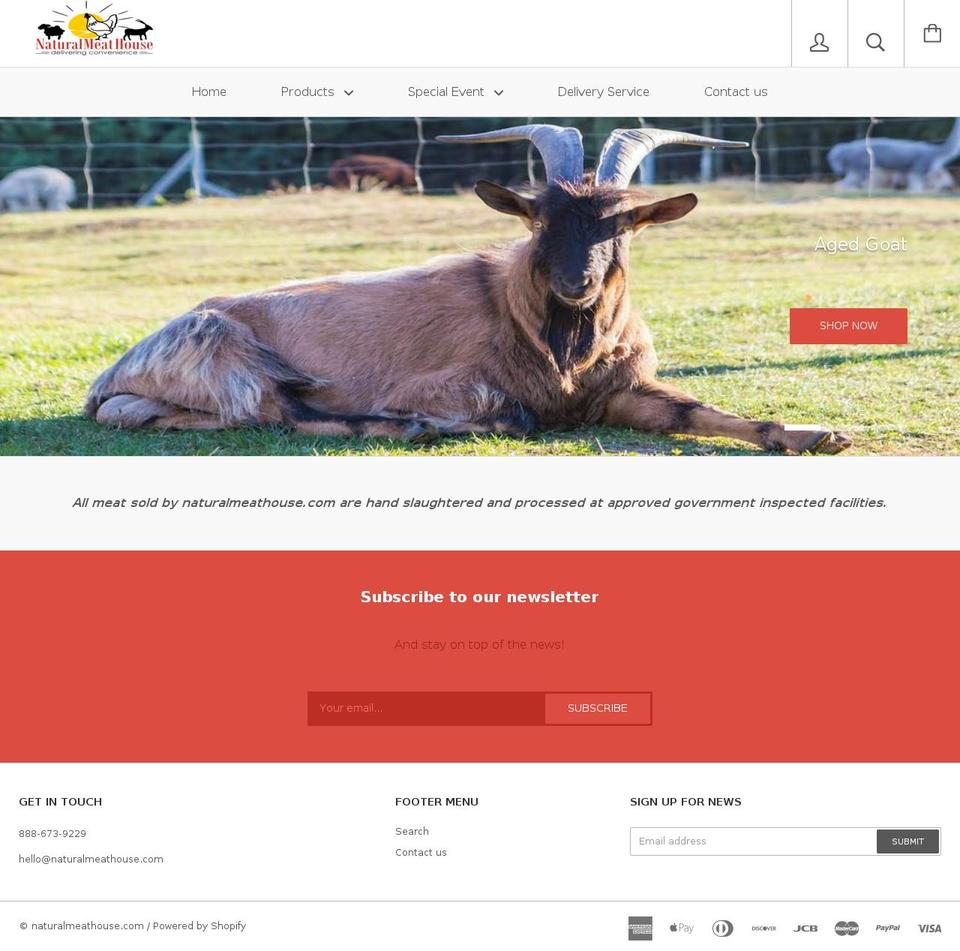 naturalmeathouse.com shopify website screenshot