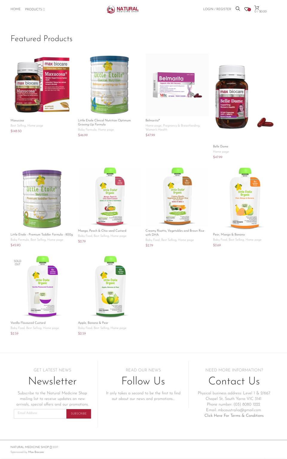 naturalmedicineshop.com.au shopify website screenshot