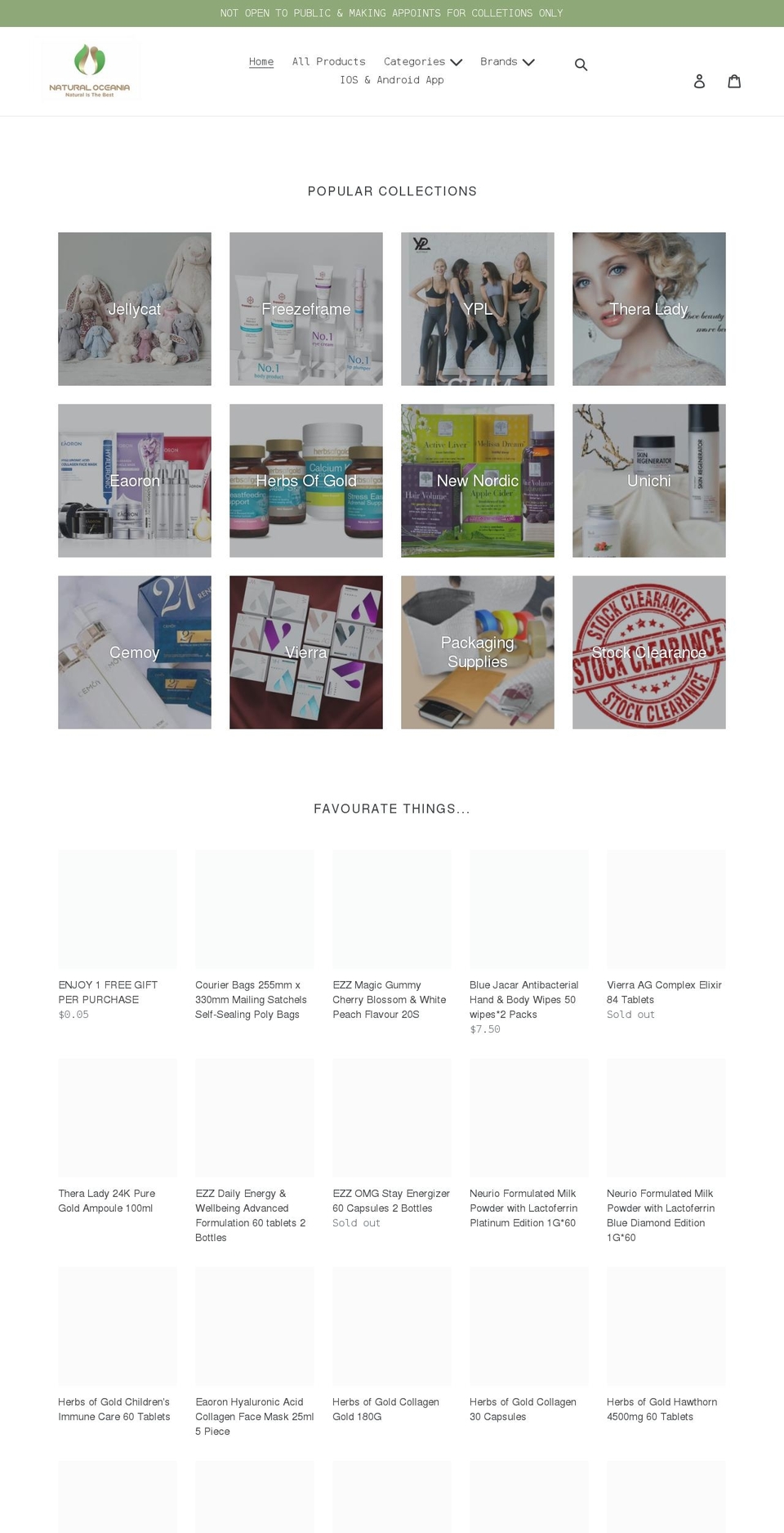 naturaloceania.com.au shopify website screenshot