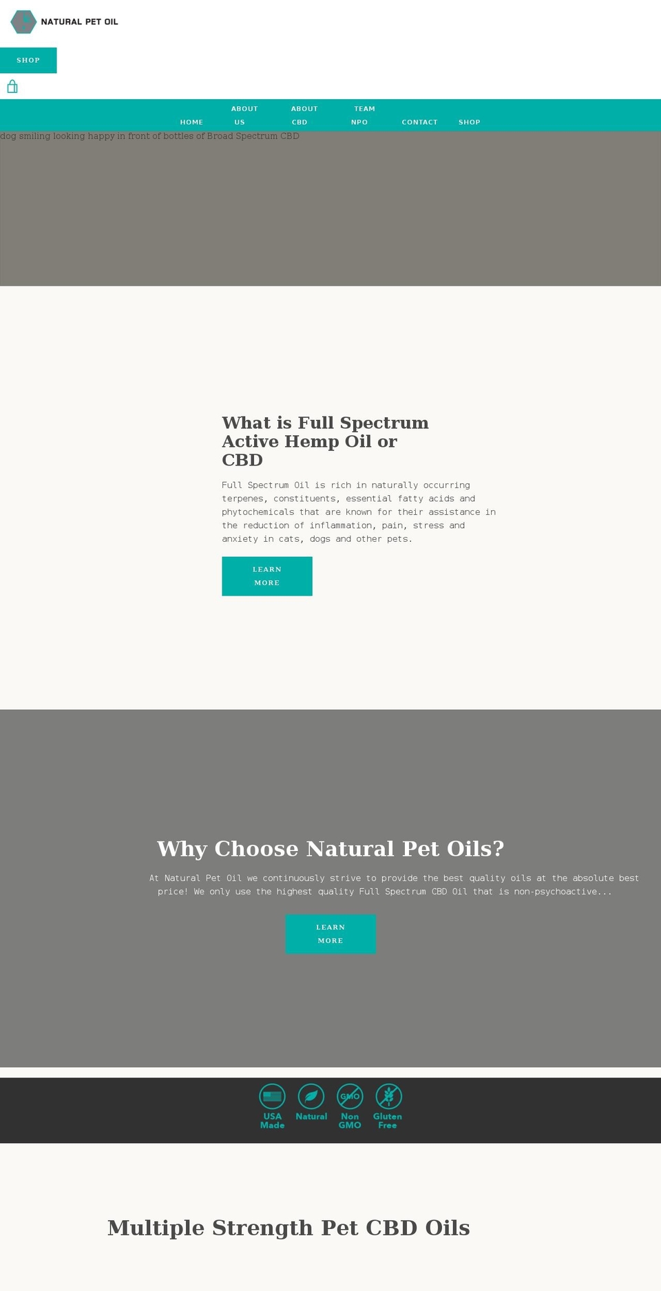 naturalpetoil.com shopify website screenshot