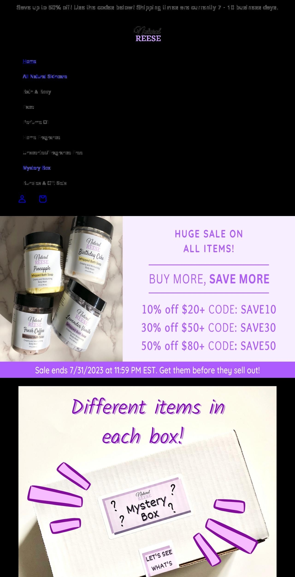 naturalreese.com shopify website screenshot