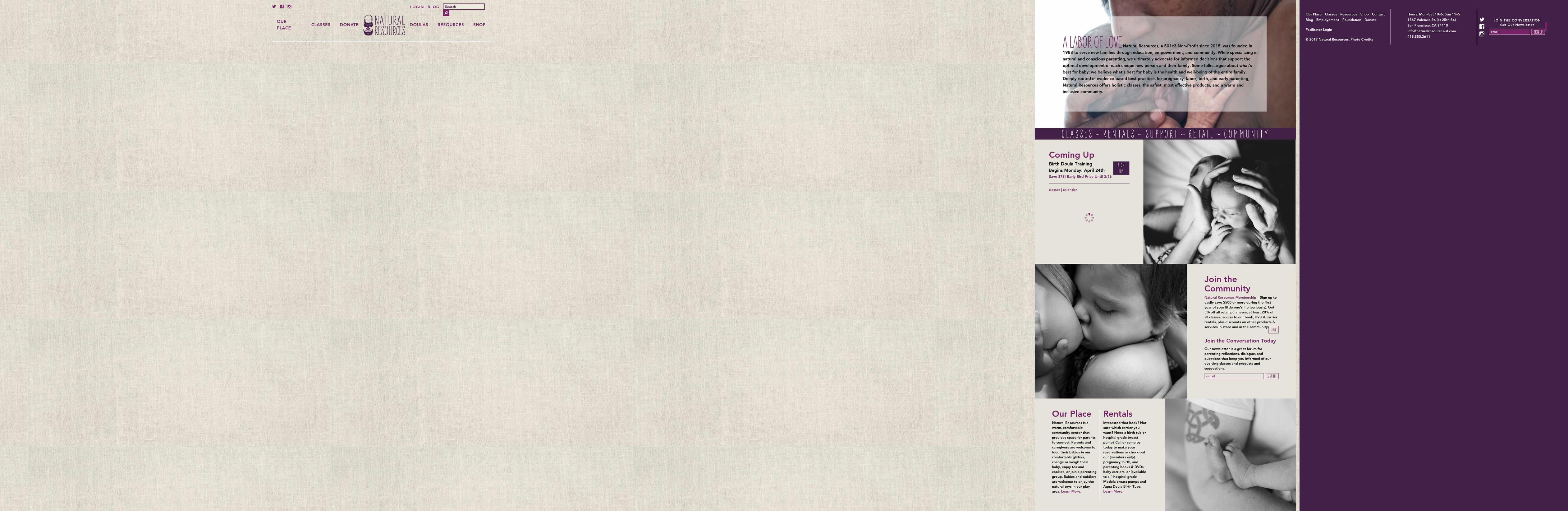 naturalresources-sf.com shopify website screenshot